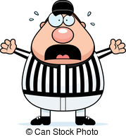 ... Scared Referee - A Cartoon Referee W-... Scared Referee - A cartoon referee with a scared expression.-17