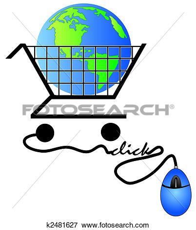 Shopping Cart Connected To Online Shoppi-shopping cart connected to online shopping - global shopping concept-19