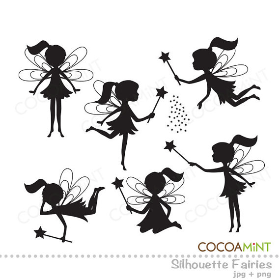 Silhouette Fairies Clip Art By Cocoa Min-Silhouette Fairies Clip Art By Cocoa Mint Catch My Party-17