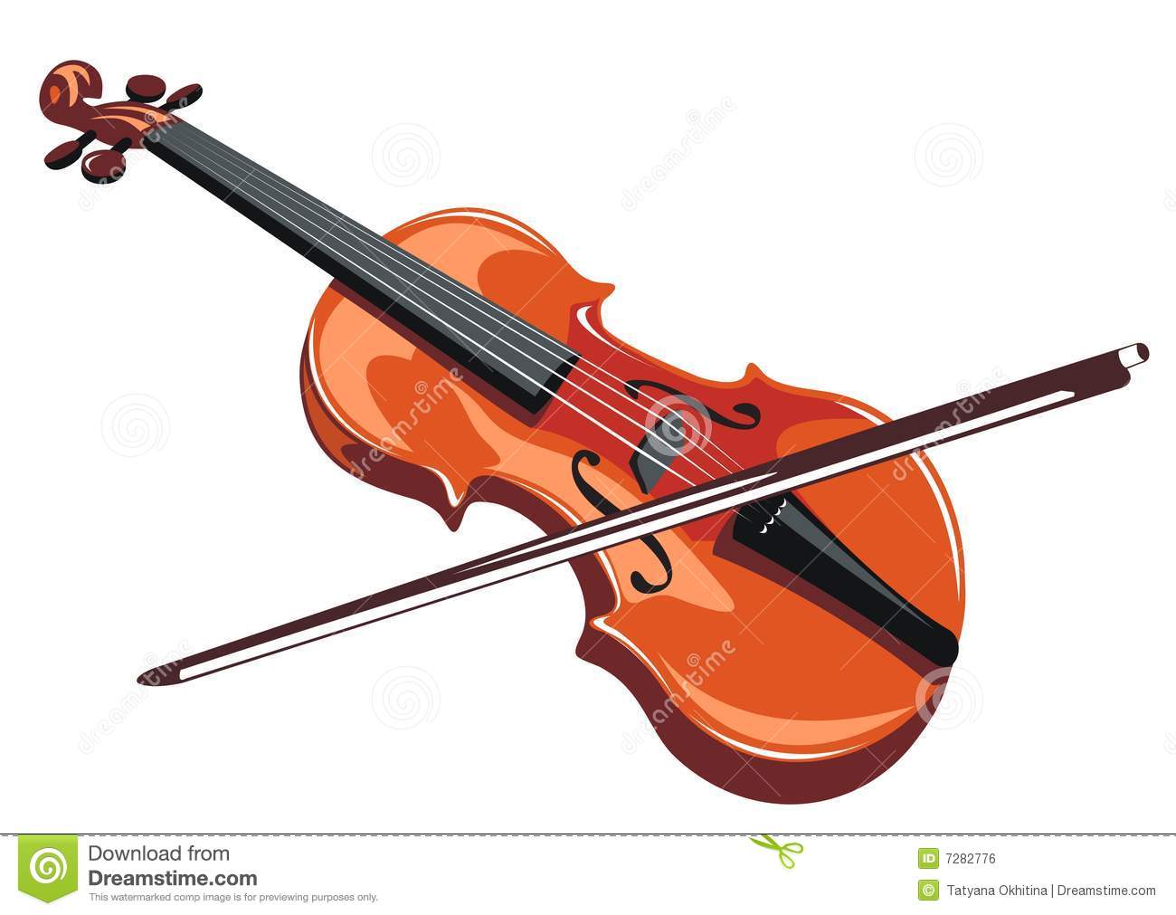 Stylized Violin And Bow Isolated On A Wh-Stylized Violin And Bow Isolated On A White Background-5