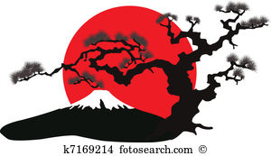 The Japanese Landscape Silhouette Vector-the Japanese landscape silhouette vector-17