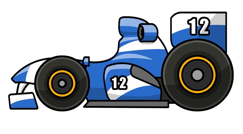 This Cartoon Formula One Racing Car Clip-This cartoon Formula One racing car clip art is ideal for use on your race projects, e-books, magazines, comic books, webpages, etc.-19