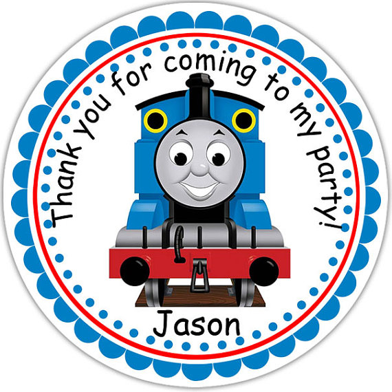 Thomas The Train- Personalized Stickers,-Thomas the Train- Personalized Stickers, Party Favor Tags, Thank You Tags, Gift-17