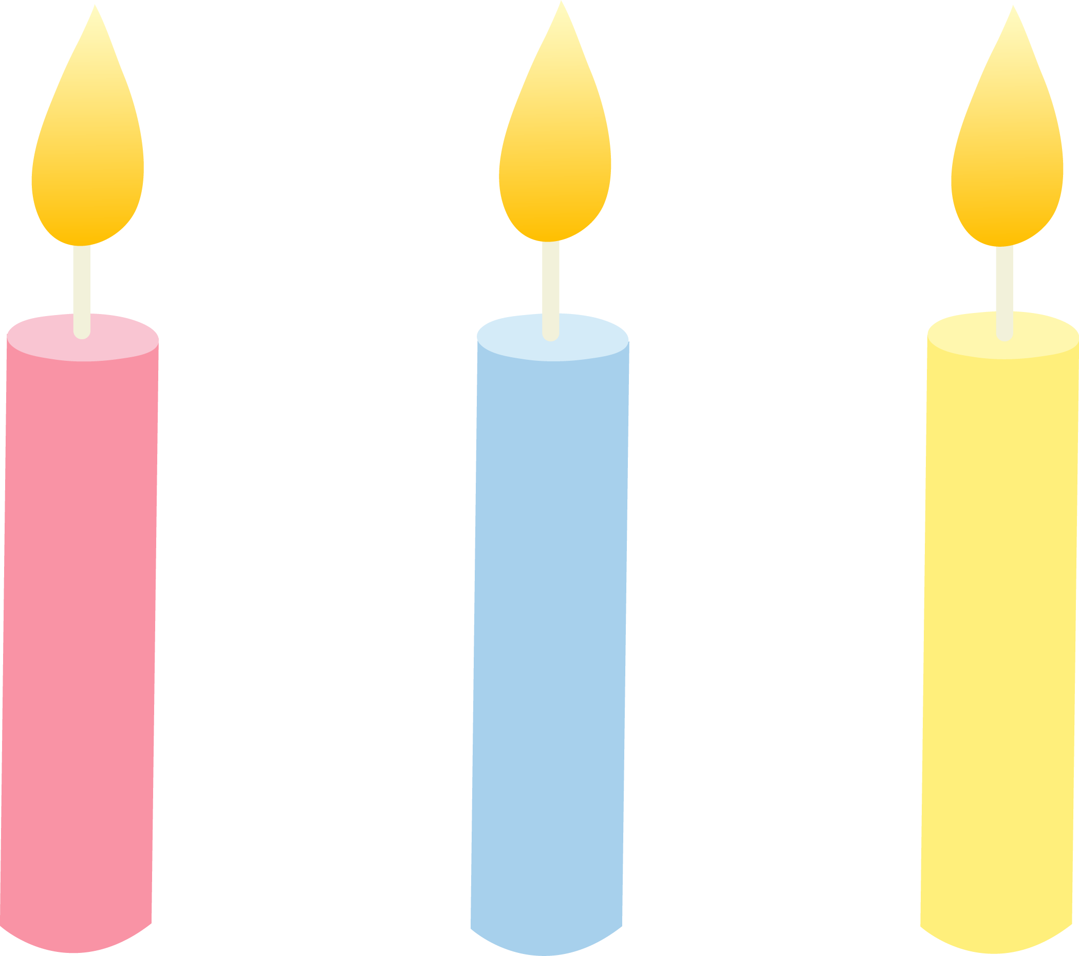 Three Pastel Colored Birthday Candles - -Three Pastel Colored Birthday Candles - Free Clip Art-15