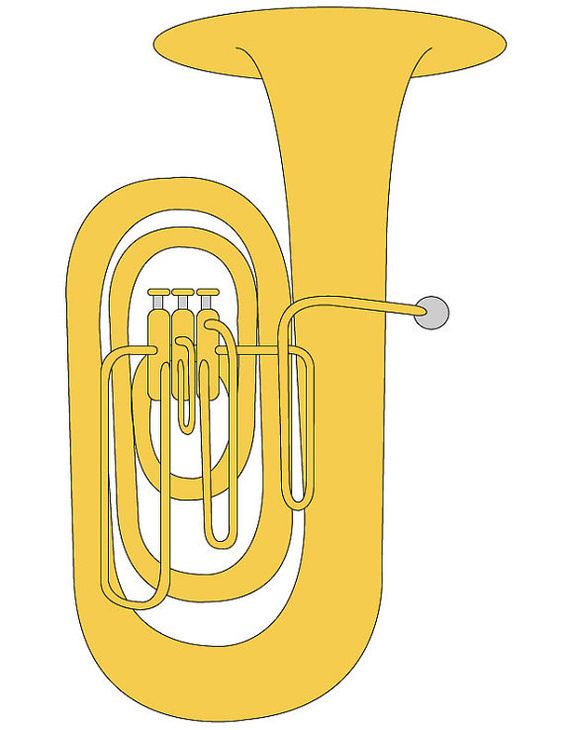 Tuba Clip Art/ Tuba Illustration/ Clip A-Tuba Clip Art/ Tuba Illustration/ Clip Art for Music Students/ Band Instrument Illustration-10