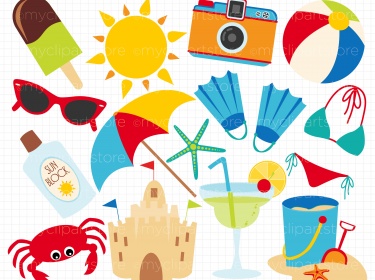 Clipart - Summer Beach Vacation / Summer-Clipart - Summer Beach Vacation / Summer / Surf-5