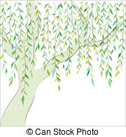 Vector Background - Willow Tree.-Vector background - Willow tree.-4