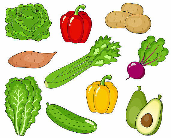 Vegetables Clip Art, Cute Veggies Clipar-Vegetables Clip Art, Cute Veggies Clipart, Digital Clip Art, Avocado, Potato, Pepper, Beet, Cucumber - Instant Download - YDC019-14