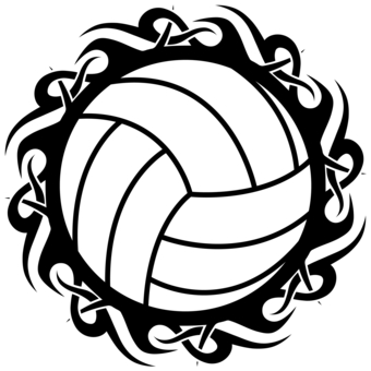Volleyball Tribal In Black And White-volleyball tribal in black and white-18