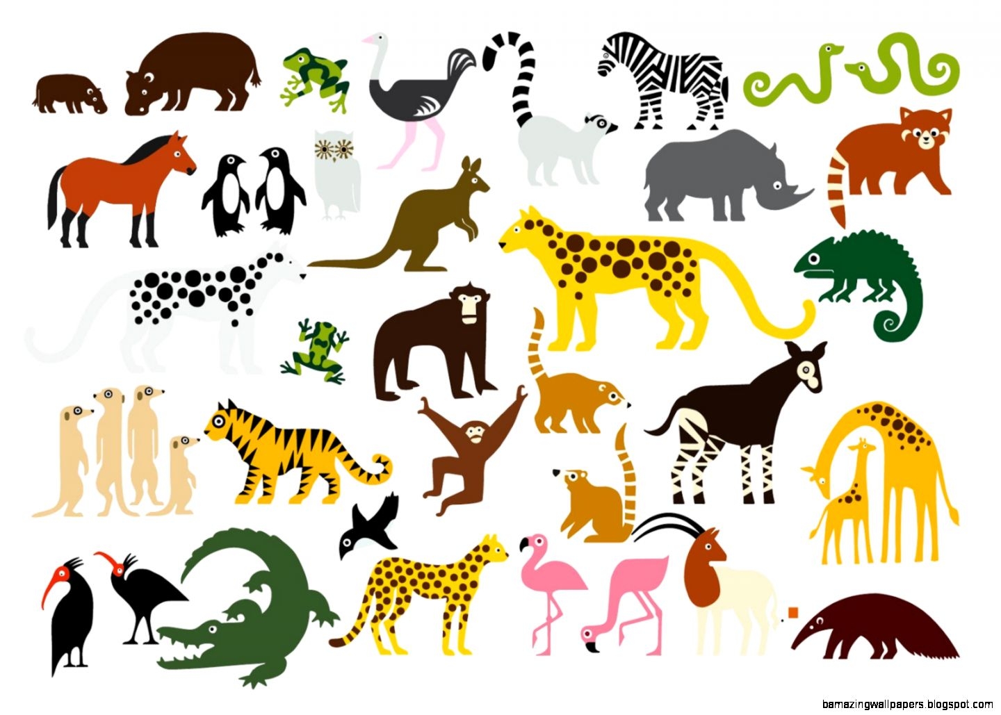 Zoo Animals Together Clipart - .-Zoo animals together clipart - .-16
